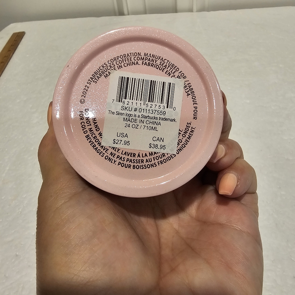 Starbucks Rare 2022 Holiday Pink Enchanted Forest Berry Stainless 24oz T… - Picture 3 of 4